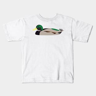 Brown Green Black Duck Digital Art | Melanie Jensen Illustrations Kids T-Shirt